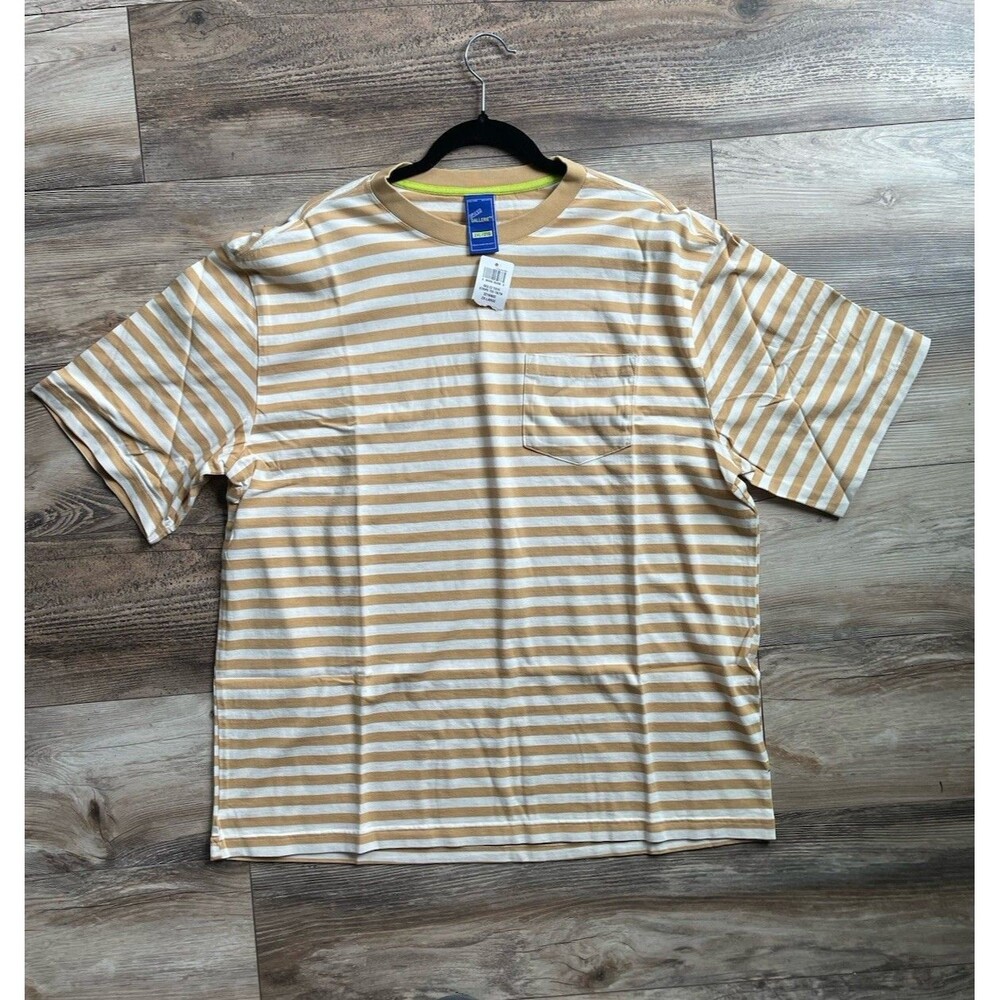 New Gallerie OP/ED Mustard and White Men's Pocket Tee Size 2xl / 2TG Cotton